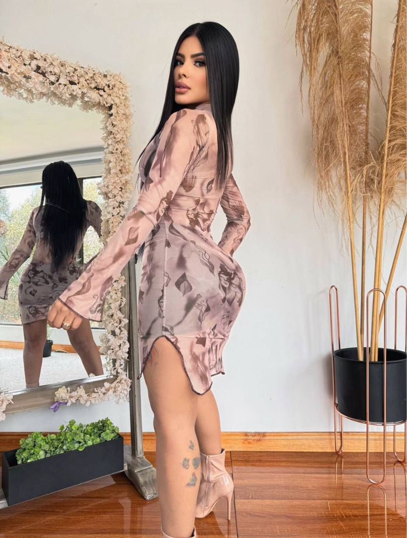 VESTIDO MALLA MANGA LARGA