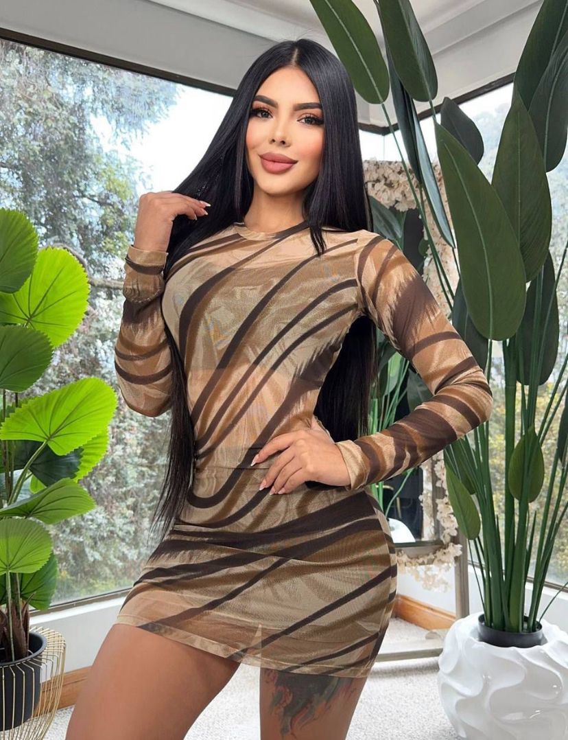 VESTIDO MALLA MANGA LARGA