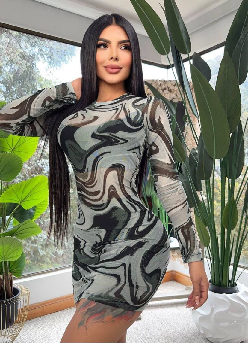 VESTIDO MALLA MANGA LARGA